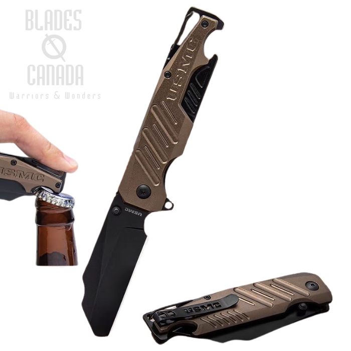 USMC Brewski Folding Knife w/Bottle Opener, UC3537